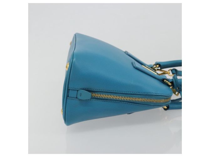 Borsa PRADA in pelle Saffiano 2way Azzurro chiaro Auth 187856A D'oro Blu chiaro - vista 3