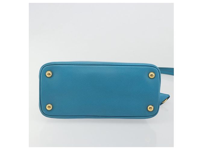 Borsa PRADA in pelle Saffiano 2way Azzurro chiaro Auth 187856A D'oro Blu chiaro - vista 5