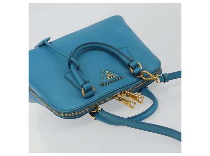 Borsa PRADA in pelle Saffiano 2way Azzurro chiaro Auth 187856A D'oro Blu chiaro - vista 6