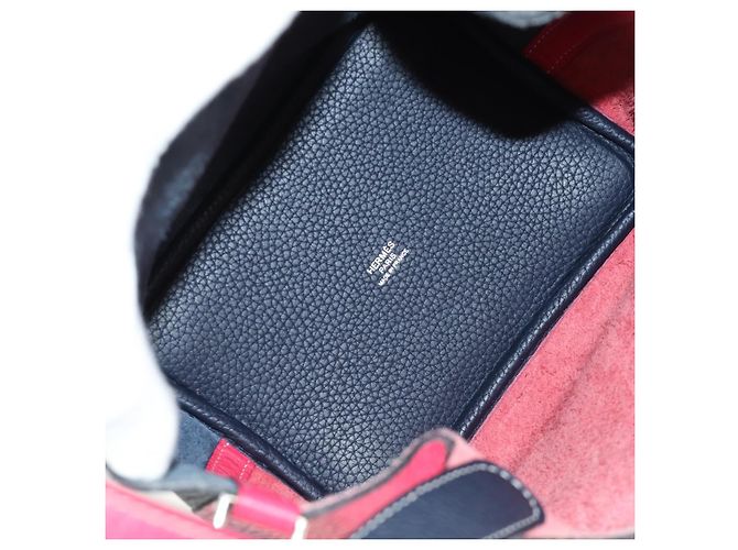 Hermès Borsa HERMES Picotan Lock PM in pelle Taurillon Clemence Rosa Argento Autentica 189772SM - vista 10