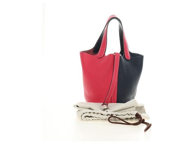 Hermès Borsa HERMES Picotan Lock PM in pelle Taurillon Clemence Rosa Argento Autentica 189772SM - vista 12