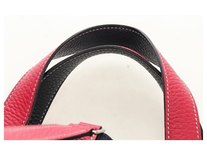 Hermès Borsa HERMES Picotan Lock PM in pelle Taurillon Clemence Rosa Argento Autentica 189772SM - vista 14