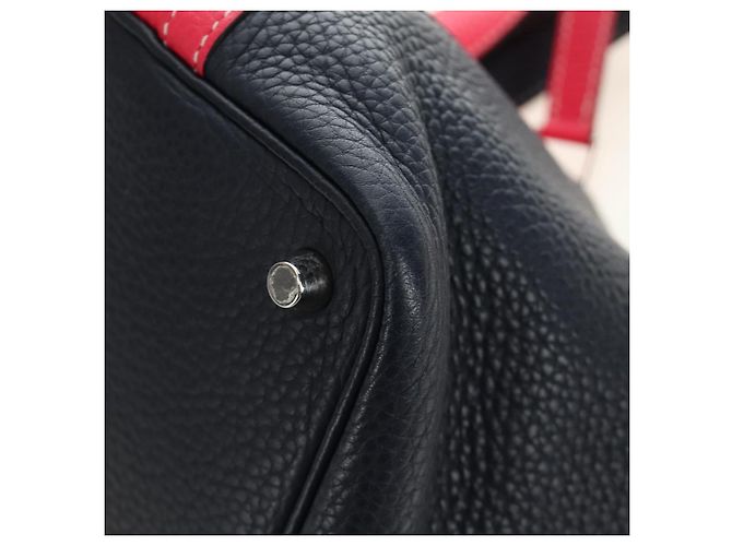 Hermès Borsa HERMES Picotan Lock PM in pelle Taurillon Clemence Rosa Argento Autentica 189772SM - vista 15