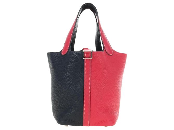 Hermès Borsa HERMES Picotan Lock PM in pelle Taurillon Clemence Rosa Argento Autentica 189772SM - vista 2