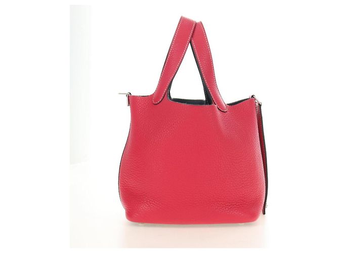 Hermès Borsa HERMES Picotan Lock PM in pelle Taurillon Clemence Rosa Argento Autentica 189772SM - vista 4