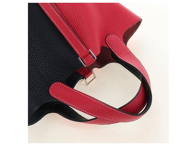 Hermès Borsa HERMES Picotan Lock PM in pelle Taurillon Clemence Rosa Argento Autentica 189772SM - vista 6