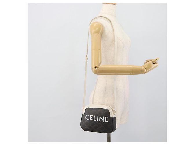 Céline Borsa a Spalla CELINE Triomphe in Pelle Nera e Oro Auth ka5013A Nero D'oro - vista 20