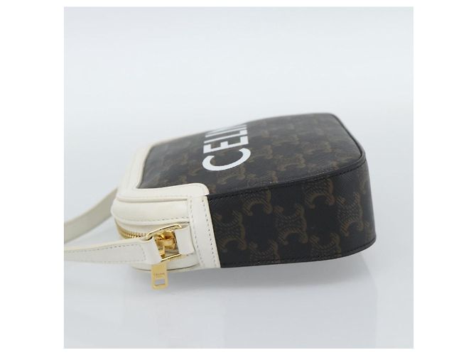 Céline Borsa a Spalla CELINE Triomphe in Pelle Nera e Oro Auth ka5013A Nero D'oro - vista 3