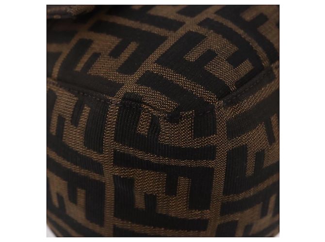 FENDI Zucca Canvas Mamma Baguette Shoulder Bag Black Brown Auth 190109SAV Marrone Nero - vista 15