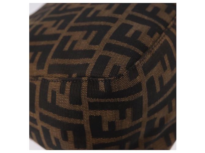 FENDI Zucca Canvas Mamma Baguette Shoulder Bag Black Brown Auth 190109SAV Marrone Nero - vista 17