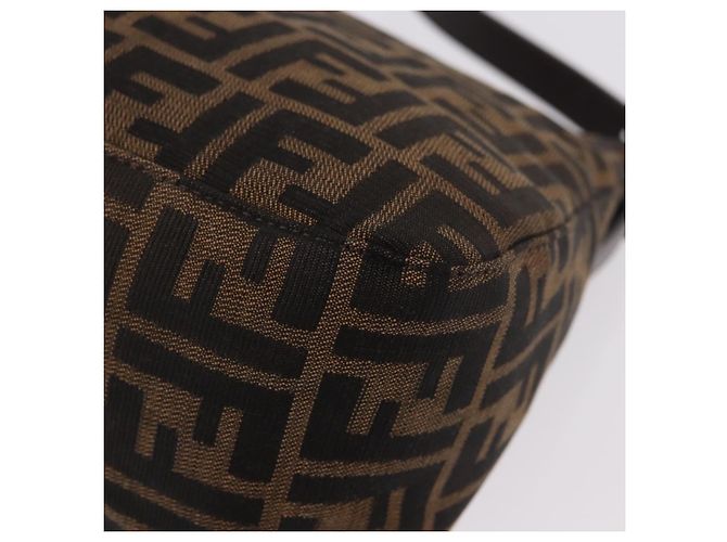 FENDI Zucca Canvas Mamma Baguette Shoulder Bag Black Brown Auth 190109SAV Marrone Nero - vista 18