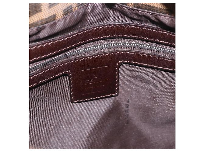 FENDI Zucca Canvas Mamma Baguette Shoulder Bag Black Brown Auth 190109SAV Marrone Nero - vista 22