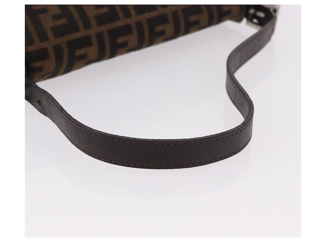 FENDI Zucca Canvas Mamma Baguette Shoulder Bag Black Brown Auth 190109SAV Marrone Nero - vista 7
