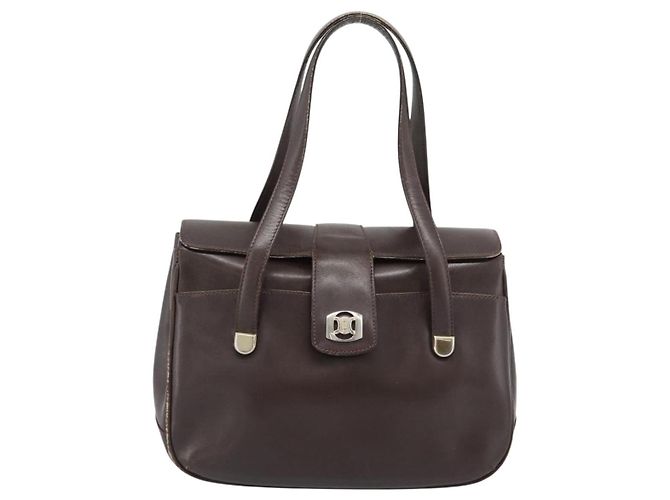 Céline Borsa CELINE in pelle marrone oro Auth 188288 D'oro - vista 13