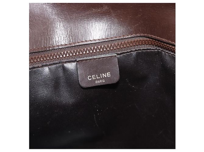 Céline Borsa CELINE in pelle marrone oro Auth 188288 D'oro - vista 17