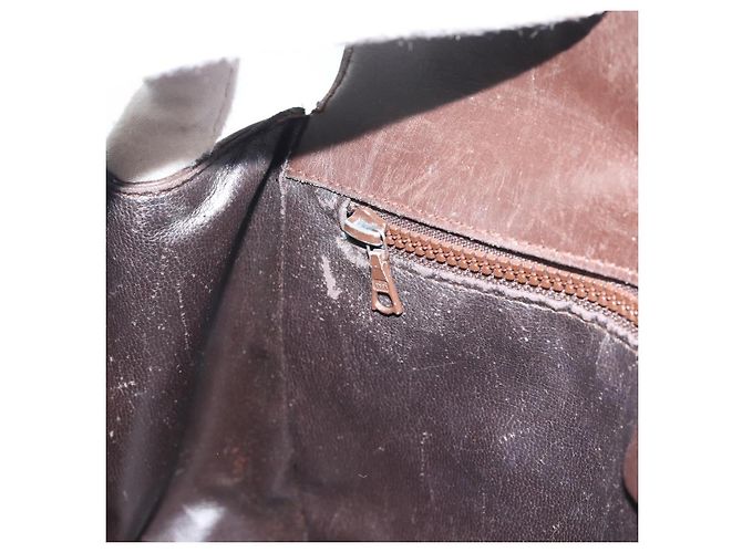 Céline Borsa CELINE in pelle marrone oro Auth 188288 D'oro - vista 20