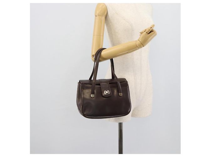 Céline Borsa CELINE in pelle marrone oro Auth 188288 D'oro - vista 22