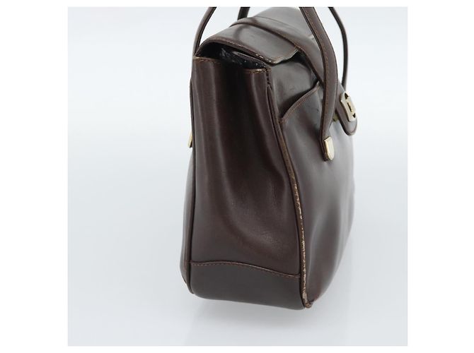 Céline Borsa CELINE in pelle marrone oro Auth 188288 D'oro - vista 3