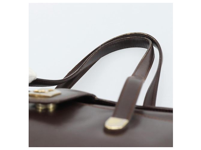Céline Borsa CELINE in pelle marrone oro Auth 188288 D'oro - vista 8