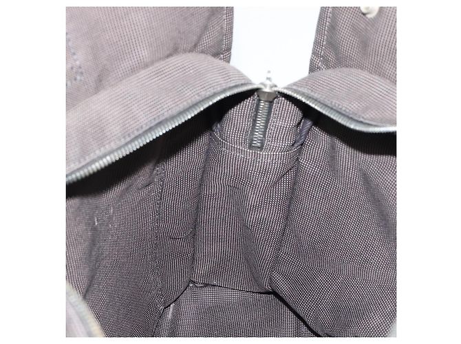 Hermès Borsa HERMES Her Line MM in tela grigio argento Auth 189685 Marrone - vista 18