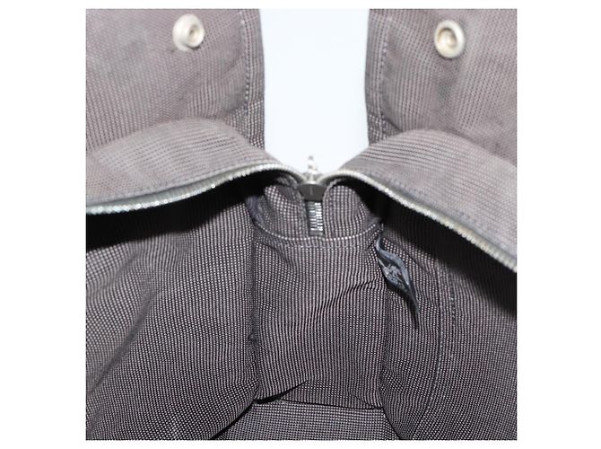 Hermès Borsa HERMES Her Line MM in tela grigio argento Auth 189685 Marrone - vista 19