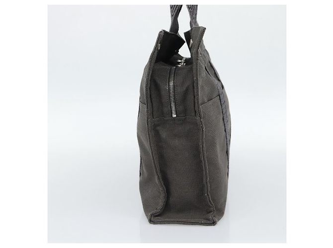 Hermès Borsa HERMES Her Line MM in tela grigio argento Auth 189685 Marrone - vista 3