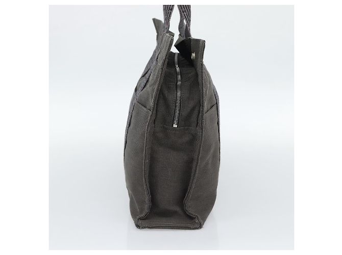 Hermès Borsa HERMES Her Line MM in tela grigio argento Auth 189685 Marrone - vista 4
