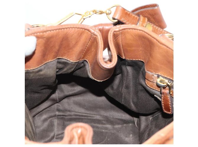 Borsa a mano Miu Miu Side Ribbon in pelle 2way Brown Gold Auth bs35815V Marrone D'oro - vista 22