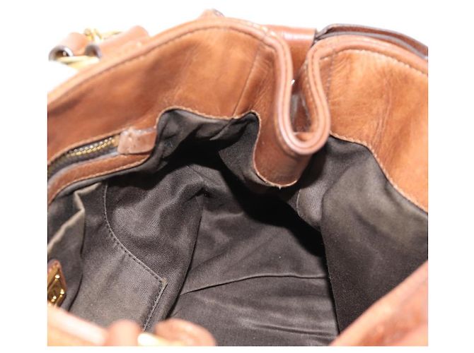 Borsa a mano Miu Miu Side Ribbon in pelle 2way Brown Gold Auth bs35815V Marrone D'oro - vista 23