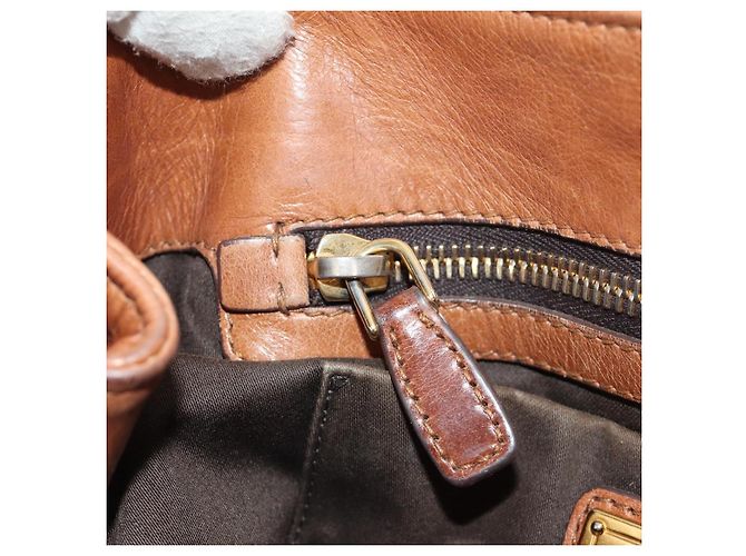 Borsa a mano Miu Miu Side Ribbon in pelle 2way Brown Gold Auth bs35815V Marrone D'oro - vista 24