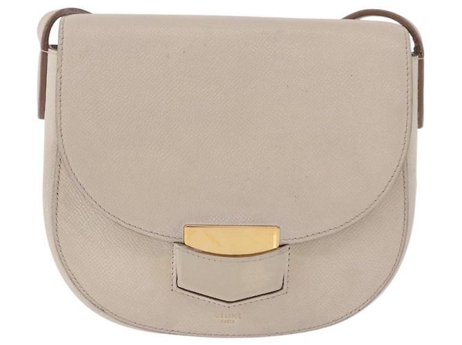 Céline Borsa a tracolla CELINE in pelle bianco oro autentica 189953 D'oro - vista 13