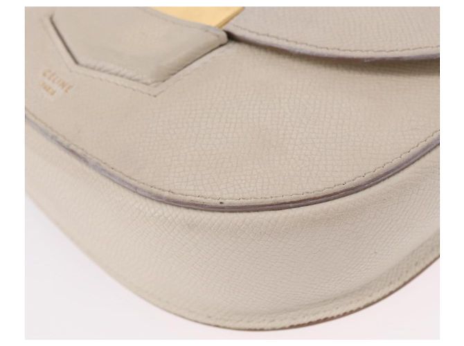 Céline Borsa a tracolla CELINE in pelle bianco oro autentica 189953 D'oro - vista 14
