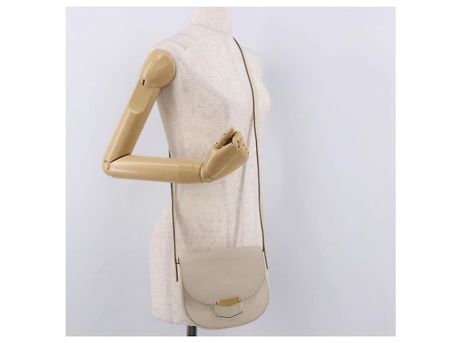 Céline Borsa a tracolla CELINE in pelle bianco oro autentica 189953 D'oro - vista 21