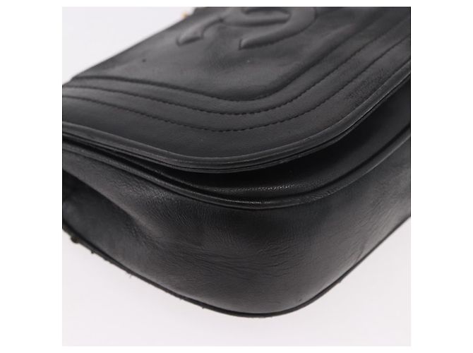 Borsa a tracolla CHANEL con catena in pelle di agnello nera e oro CC Auth 189894 Nero D'oro - vista 16