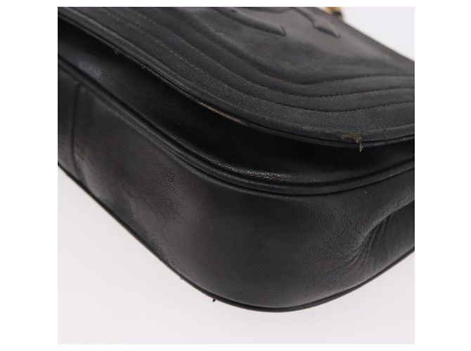 Borsa a tracolla CHANEL con catena in pelle di agnello nera e oro CC Auth 189894 Nero D'oro - vista 17