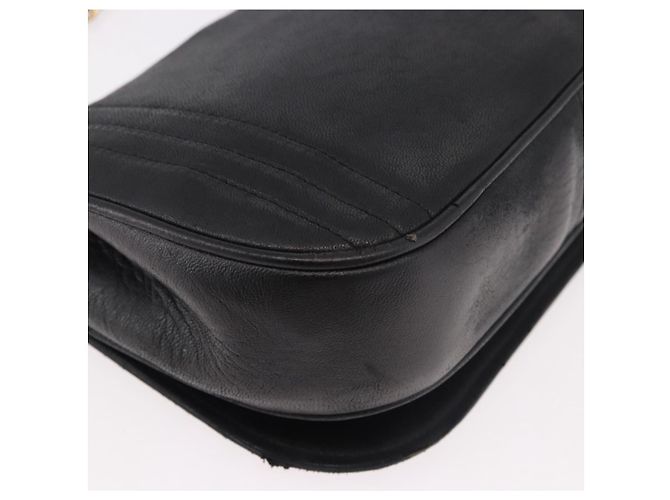 Borsa a tracolla CHANEL con catena in pelle di agnello nera e oro CC Auth 189894 Nero D'oro - vista 18
