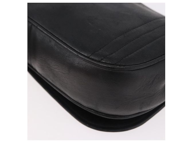 Borsa a tracolla CHANEL con catena in pelle di agnello nera e oro CC Auth 189894 Nero D'oro - vista 19