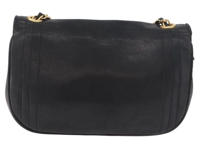 Borsa a tracolla CHANEL con catena in pelle di agnello nera e oro CC Auth 189894 Nero D'oro - vista 2