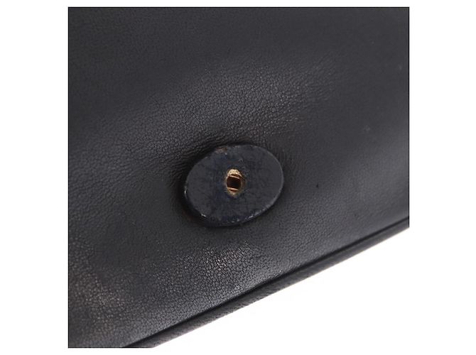 Borsa a tracolla CHANEL con catena in pelle di agnello nera e oro CC Auth 189894 Nero D'oro - vista 8