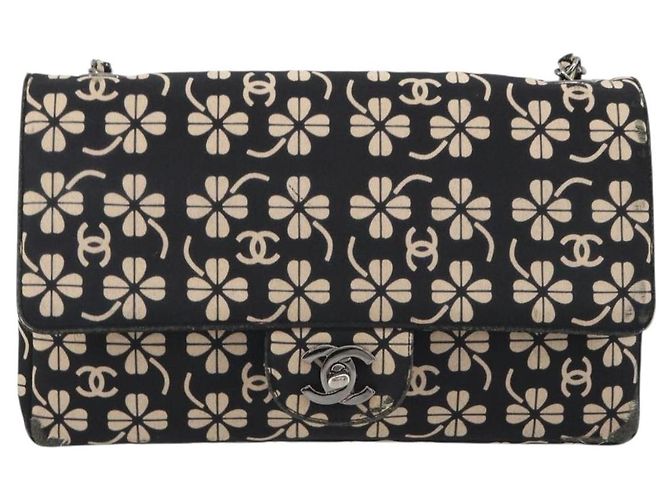 Borsa a Spalla CHANEL con Catena Canvas Nero Argento CC Auth bs35870 - vista 13