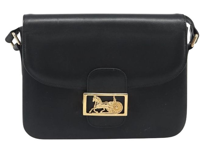 Céline Borsa a Spalla CELINE in Pelle Nera e Oro Auth mr2534 Nero D'oro - vista 13