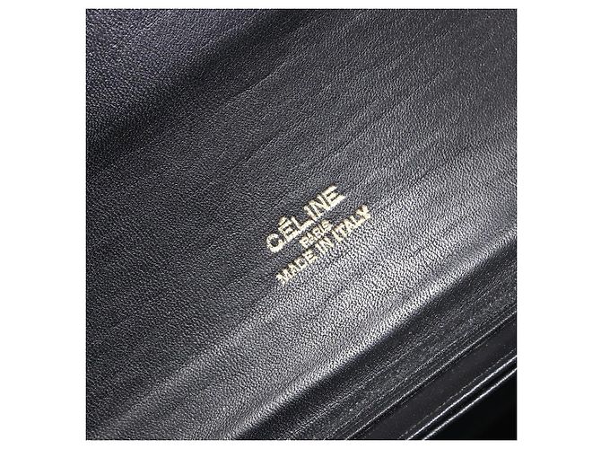 Céline Borsa a Spalla CELINE in Pelle Nera e Oro Auth mr2534 Nero D'oro - vista 19