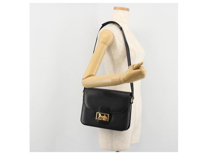 Céline Borsa a Spalla CELINE in Pelle Nera e Oro Auth mr2534 Nero D'oro - vista 23