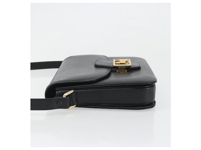 Céline Borsa a Spalla CELINE in Pelle Nera e Oro Auth mr2534 Nero D'oro - vista 4
