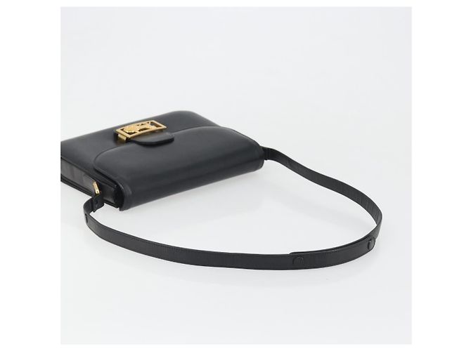 Céline Borsa a Spalla CELINE in Pelle Nera e Oro Auth mr2534 Nero D'oro - vista 7