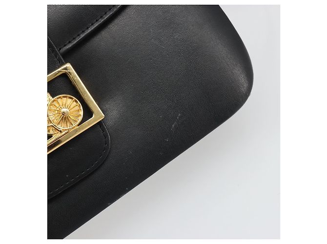 Céline Borsa a Spalla CELINE in Pelle Nera e Oro Auth mr2534 Nero D'oro - vista 9