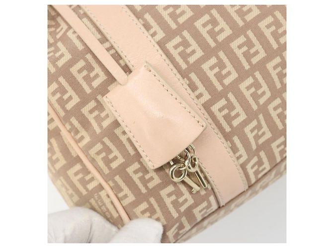 Borsa a mano Mamma Baguette in tela Zucchino FENDI rosa e oro Auth mr2533 - vista 10