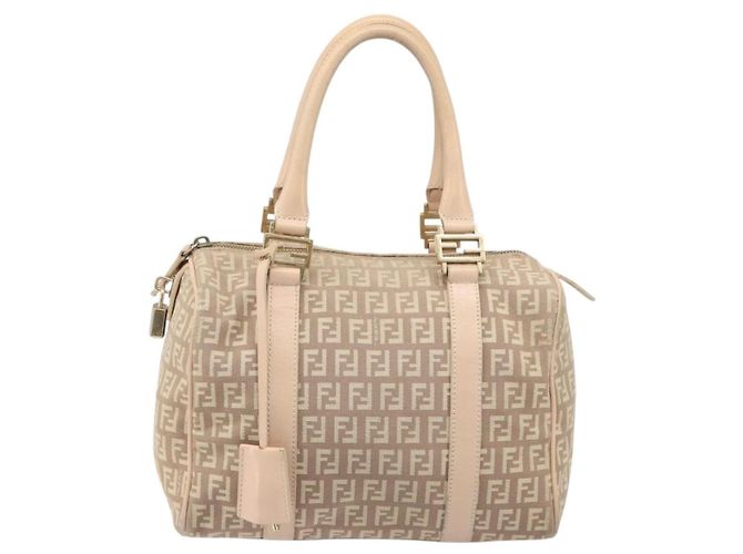 Borsa a mano Mamma Baguette in tela Zucchino FENDI rosa e oro Auth mr2533 - vista 13