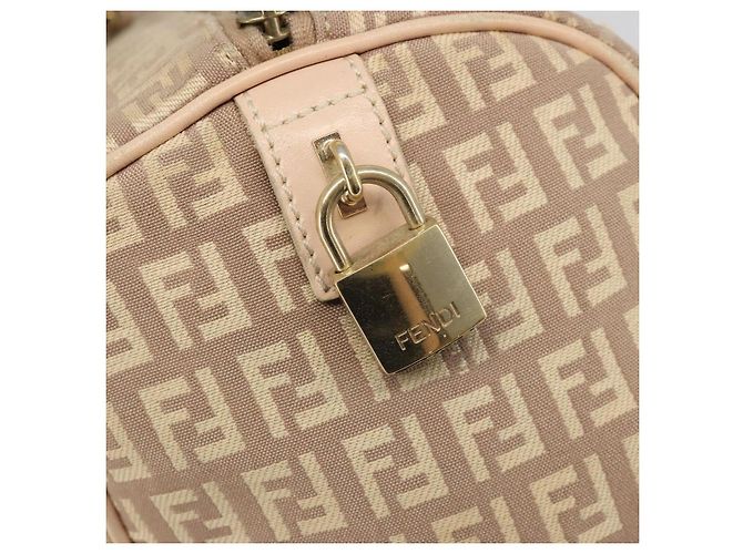 Borsa a mano Mamma Baguette in tela Zucchino FENDI rosa e oro Auth mr2533 - vista 17