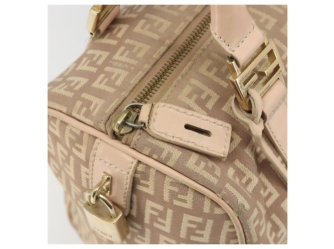 Borsa a mano Mamma Baguette in tela Zucchino FENDI rosa e oro Auth mr2533 - vista 18